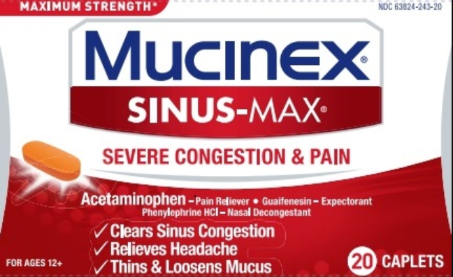 MUCINEX SINUSMAX  Severe Congestion  Pain  Caplets